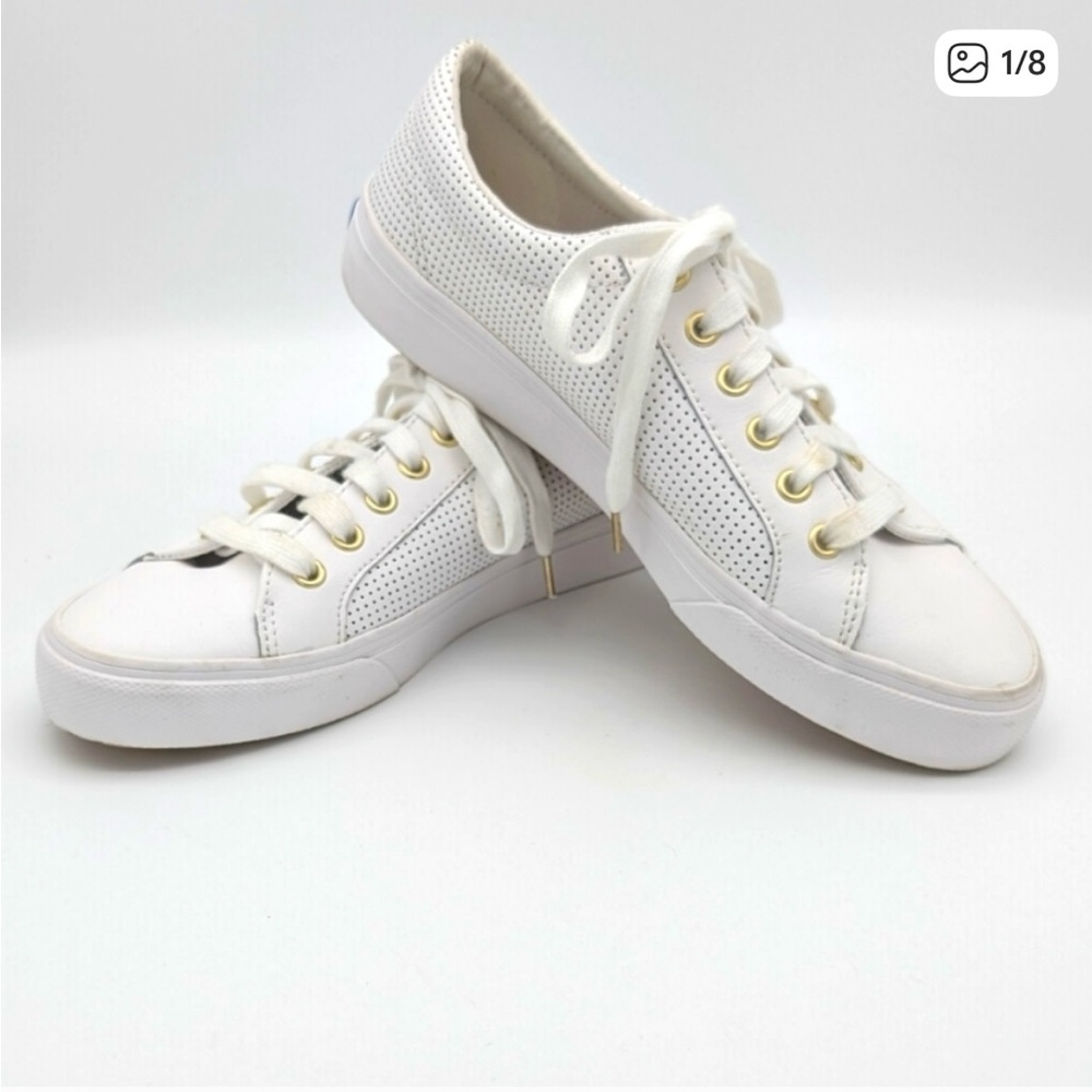 Keds White Leather Jumpkick Perf Sneakers